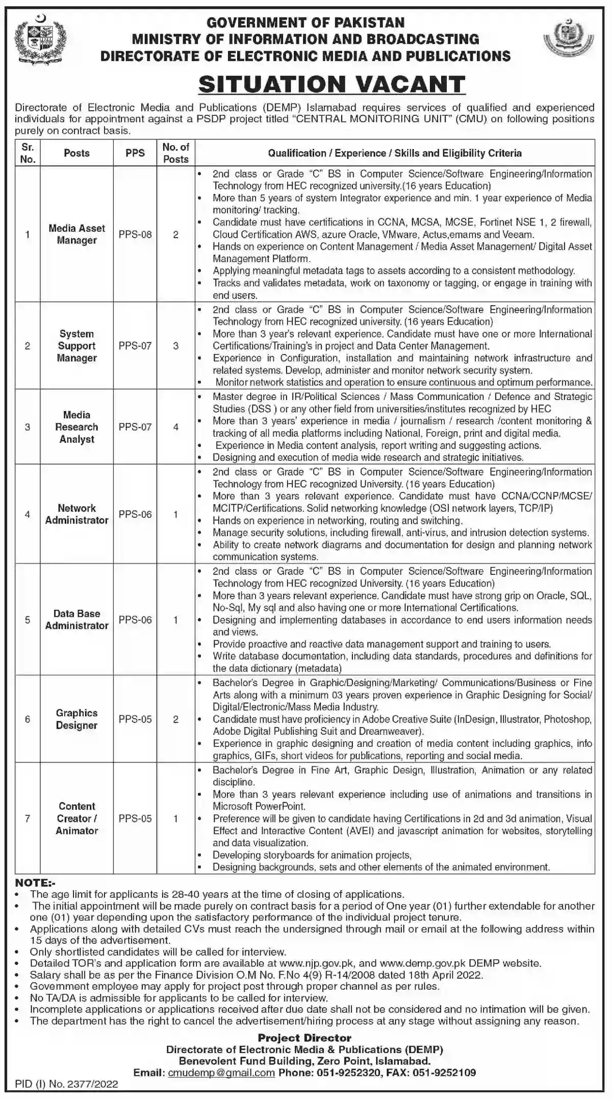System Support Manager job at MOIB