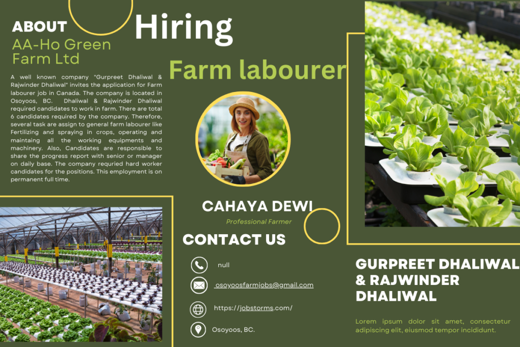 Farm labourer job in Canada 
