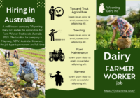 Dairy Farm Worker Positions in Australia 2023